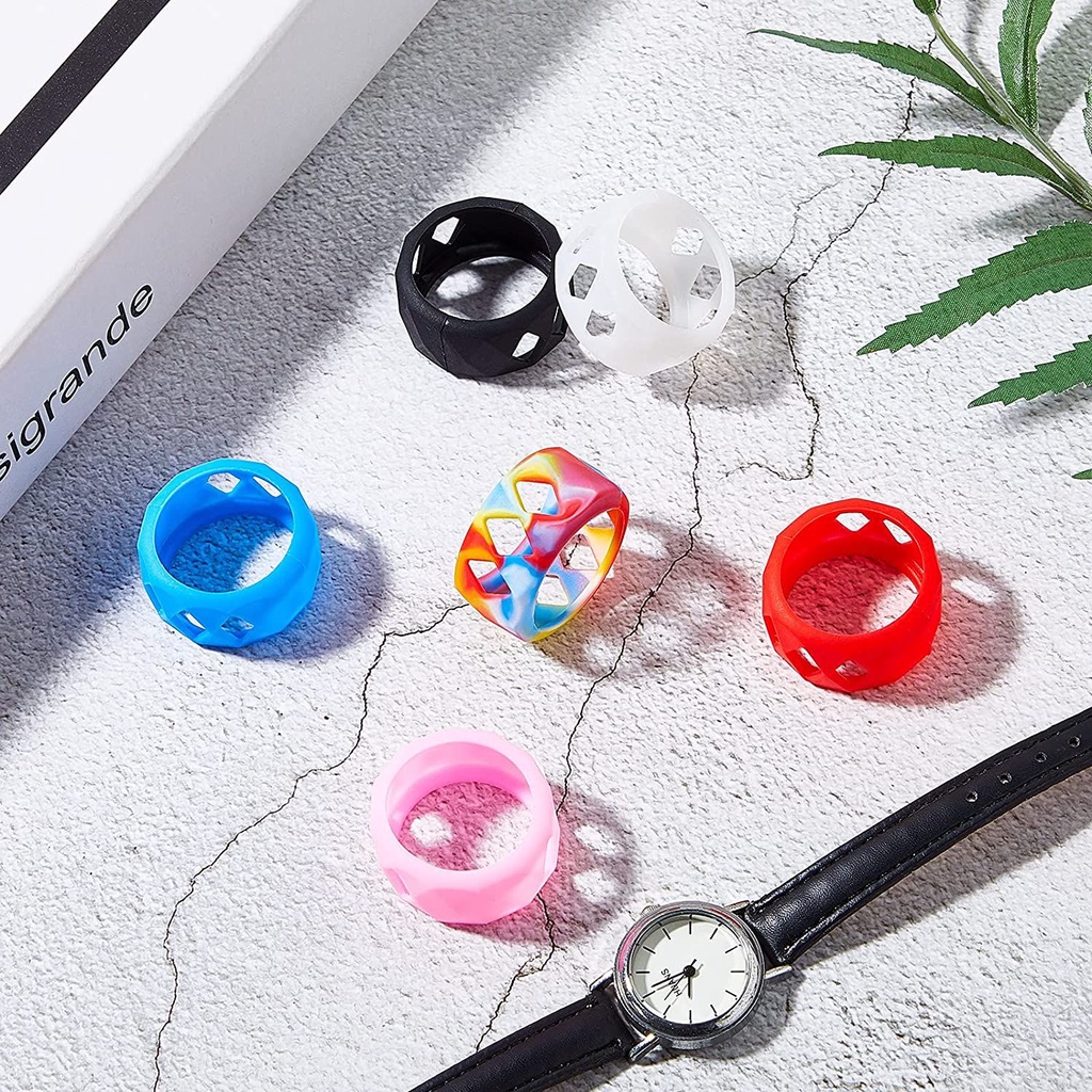 Vòng bảo vệ KUNHEV 25x17 mm bằng cao su silicon mềm chống trượt nhiều màu sắc