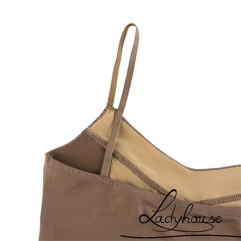 Áo croptop hai dây cổ chữ V phối ren dáng ôm dành cho nữ