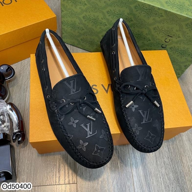 Giày mọi LV Da Nhung Cao Cấp Full box - Giày lười nam cao cấp - Có Hộp Tặng Kèm | BigBuy360 - bigbuy360.vn