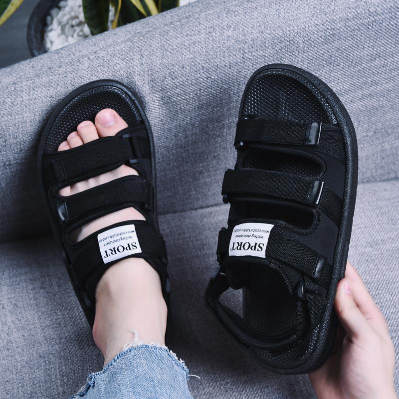 Dép sandal nữ 3 quai khóa dán học sinh unisex mẫu basic siêu bền hàng Quảng Châu cao cấp