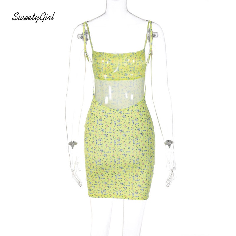 Đầm Mini Không Tay Hở Vai Ôm Eo In Hoa Màu Hồng Thời Trang 2022 Cho Nữ