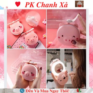 Quạt Mini Cầm Tay Kèm Gương Và Đèn Trang Điểm Make Up