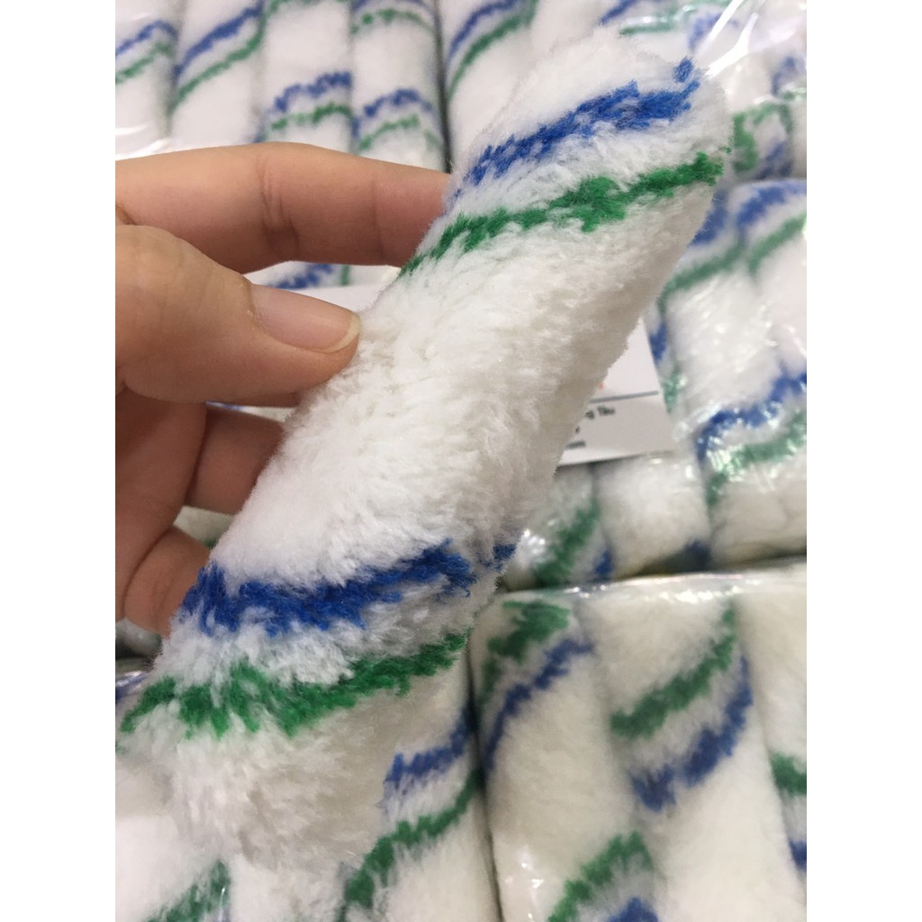 Cán ru lô Việt Mỹ 4 tấc và bông lăn sơn 2 sọc xanh 10cm