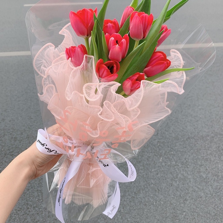 Cuộn dây ruy băng phối ren đính ngọc trai giả 4.5m dùng trang trí