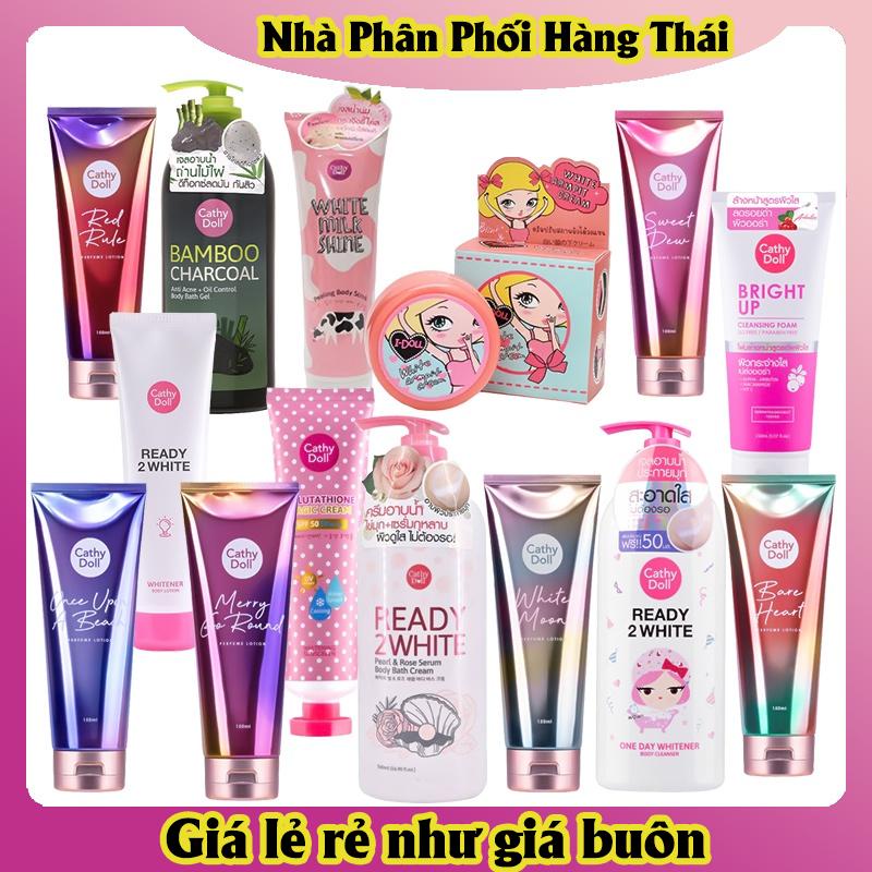 Combo dưỡng thể, dưỡng thể nước hoa, kem chống nắng, kem mờ thâm, sữa tắm và sữa rửa mặt Cathy doll - Hàng Mới Date Xa