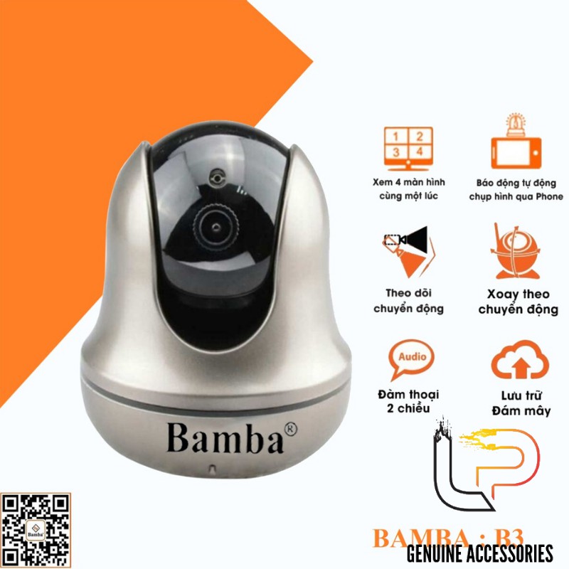 CAMERA WIFI KHÔNG DÂY BAMBA B3 - CAMERA IP BAMBA B3 2.0 (KHÔNG DÂY)