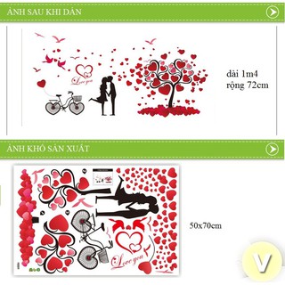 Decal dán tường Đôi uyên ương