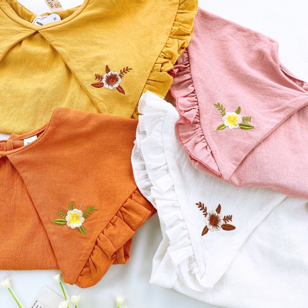 Set váy bé gái áo bèo chân váy hoa dễ thương MINTSCLOSET Mint's Closet tay ngắn 2 3 4 5 6 tuổi - GS1068