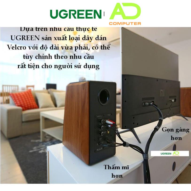 Dây dán Velcro tiện dụng màu xám UGREEN LP124 - Hàng phân phối chính hãng - Bảo hành 18 tháng