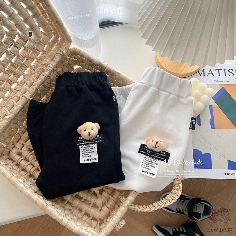 Quần dài họa tiết gấu dễ thương cho bé gái