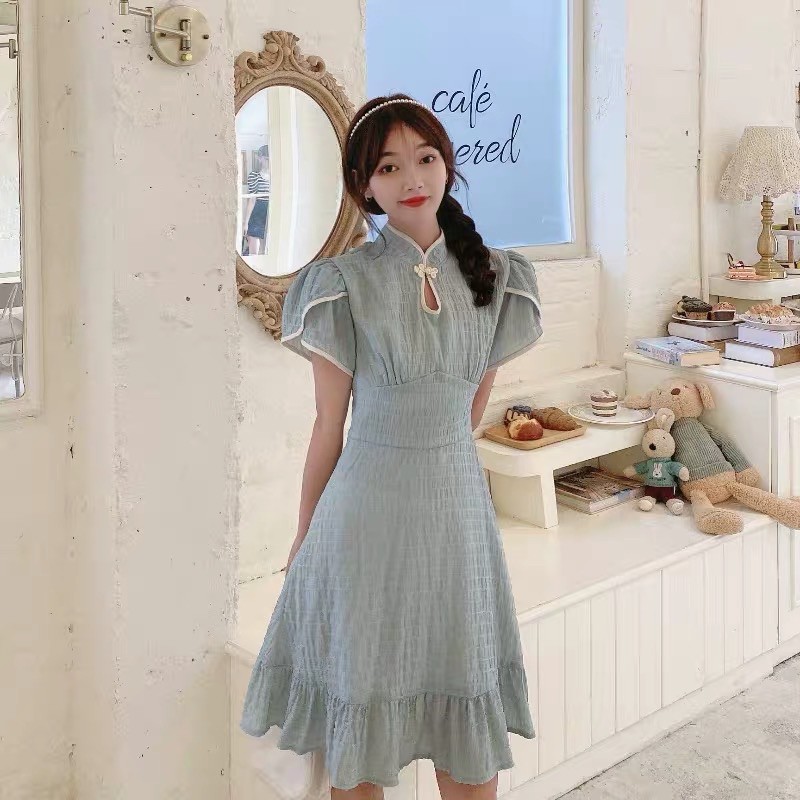 [ Order ] Váy kiểu sườn xám cách tân Trung Quốc xinh xắn dành cho các b nữ