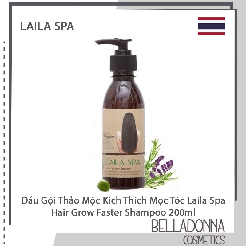 Dầu Gội Thảo Mộc Kích Thích Mọc Tóc Laila Spa Hair Grow Faster Shampoo 200ml