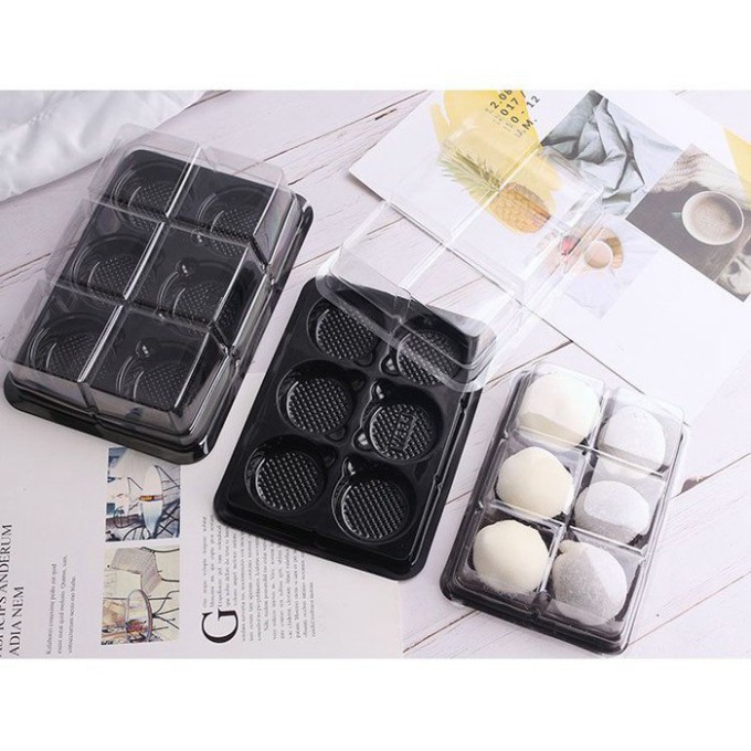 Bộ 50 hộp nhựa đựng bánh 6 ô tròn FG334 ;FG332