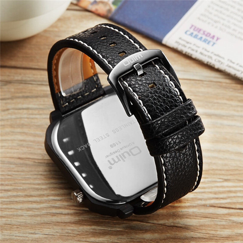 Đồng Hồ Đeo Tay Oulm Dây Da Phong Cách Quân Đội Thời Trang Cho Nam