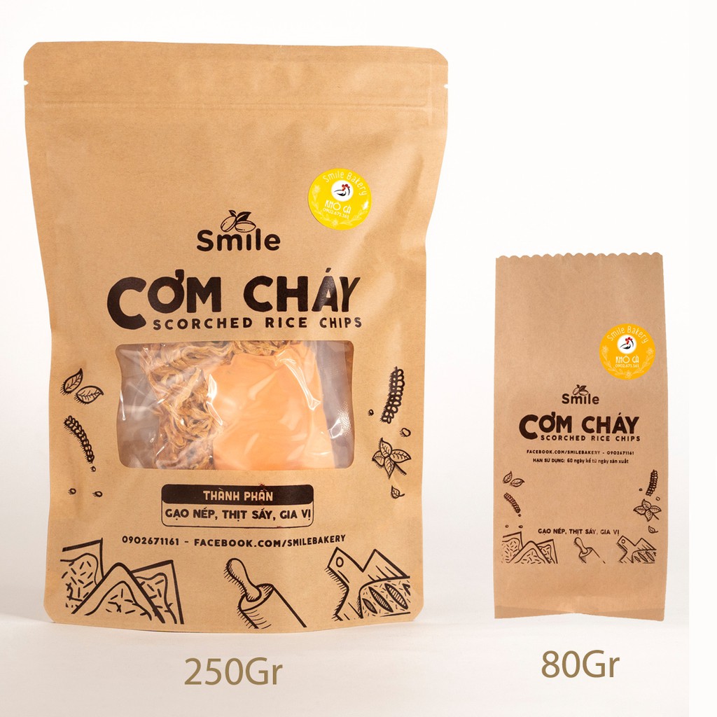 Cơm cháy nhiều vị SmileBakery, cơm cháy chà bông sạch nhà làm, cơm cháy vệ sinh 80Gr-250Gr