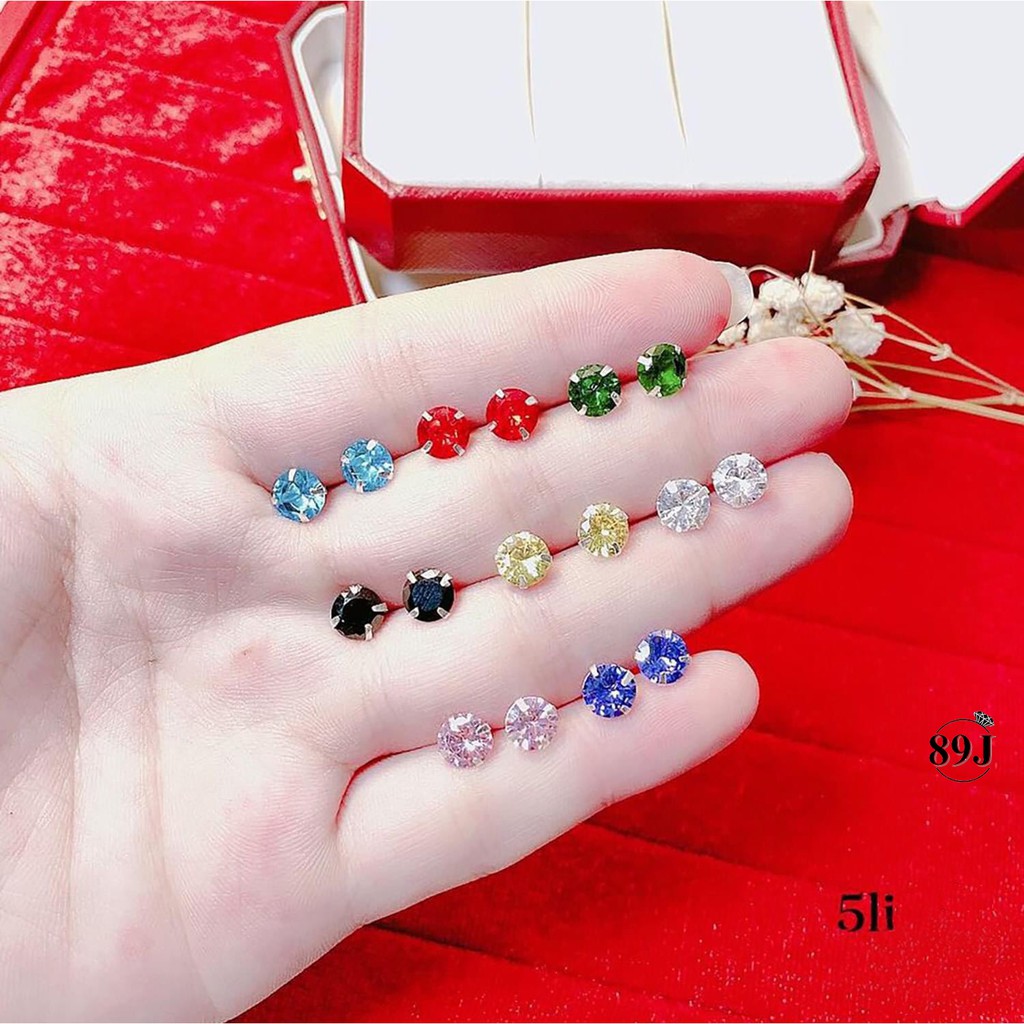 [Mã FAJEL12 hoàn 20% xu đơn 150K] [ Bán Chạy Nhất ] Khuyên tai bạc nụ đá Nhiều size bạc nguyên chất - đủ màu theo mệnh | BigBuy360 - bigbuy360.vn