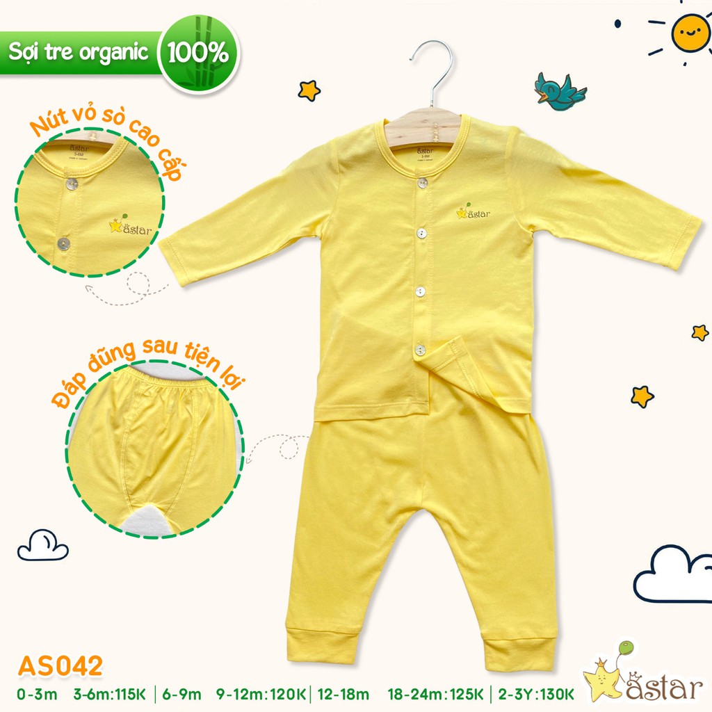 [Mã SKAMCLU8 giảm 10% cho đơn từ 100K] Bộ Dài Thẳng Sợi Tre 100% Organic Sale 20-25% - SIZE 0-18M -Astar