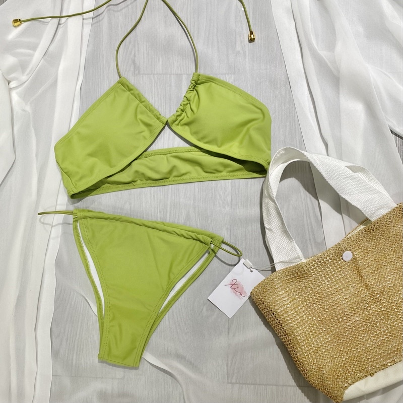 Bikini 2 mảnh xanh bơ (ảnh thật)