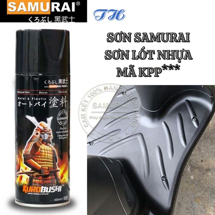 Sơn Xịt Samurai chuyên dùng cho xe máy sơn lót nhựa KPP chống cháy, chống rạn nứt, vòi xịt chống chảy