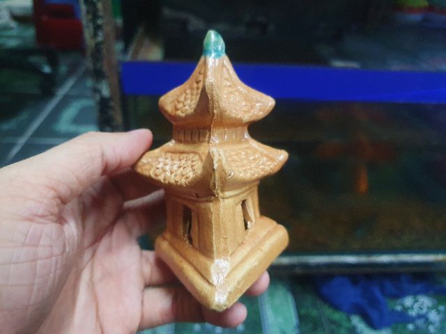 NHÀ ĐÌNH TRANG TRÍ HỒ CÁ NON BỘ DÀI 10CM CAO 9CM