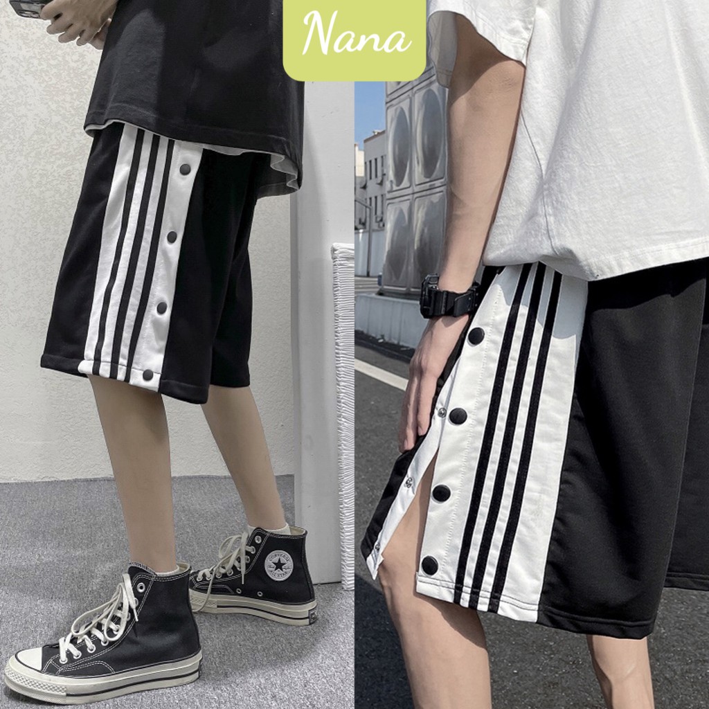 Quần thể thao cúc bấm lửng unisex style hàn quốc - Nanashop | BigBuy360 - bigbuy360.vn