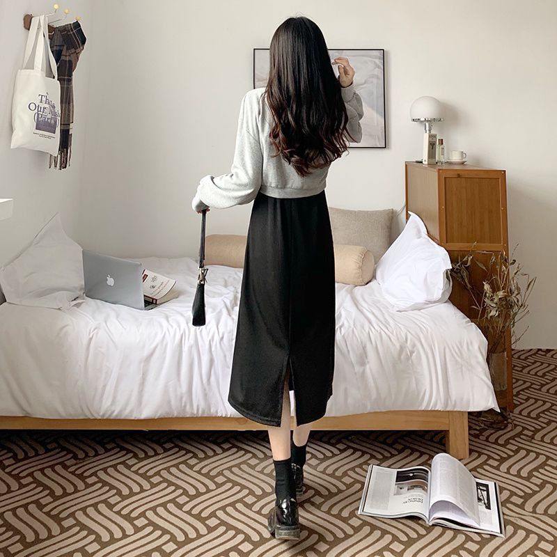 SET ĐẦM CẶP ÁO XOẮN TAY DÀI MỊN ĐẸP