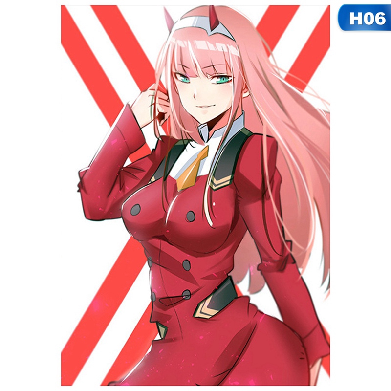 flowersqueen Poster Treo Tường In Hình Nhân Vật Phim Hoạt Hình Darling In The Franxx Dùng Để Trang Trí