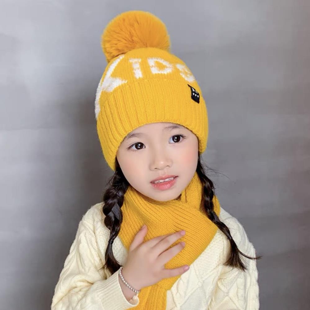 Bộ khăn len choàng cổ, mũ len cho bé siêu đẹp, cực ấm áp - Sallleee