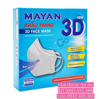 Khẩu Trang 3D y tế Mayan 3D Mask Người Lớn (Hộp 10 Cái)