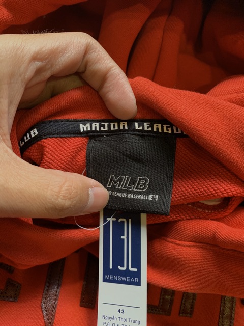 M L B hoodies size 95 100 105 tương đương M L XL