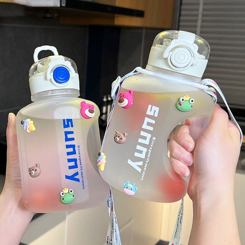 ONLY HOUSE Bộ Dụng Cụ Tập Thể Dục Gồm Dây Đeo + Nhãn Dán 3D 1000ml (Có Sức Chứa Lớn) Dành Cho Nam Và Nữ