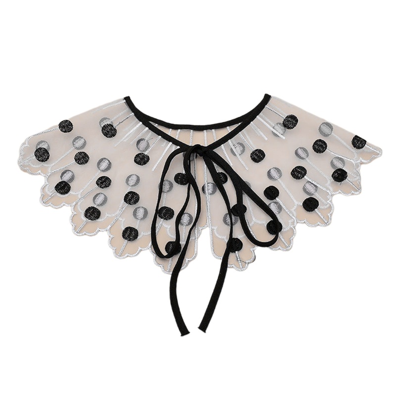 Cổ Áo Giả Thêu Họa Tiết Chấm Bi Xinh Xắn Thời Trang
