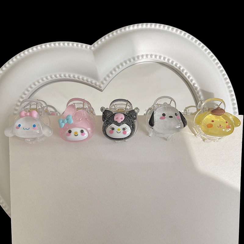 SANRIO Kẹp Tóc Đuôi Ngựa Hoạt Hình Melody Kuromi Purin Dễ Thương Sáng Bóng Ngọt Ngào Cho Bé Gái CFH