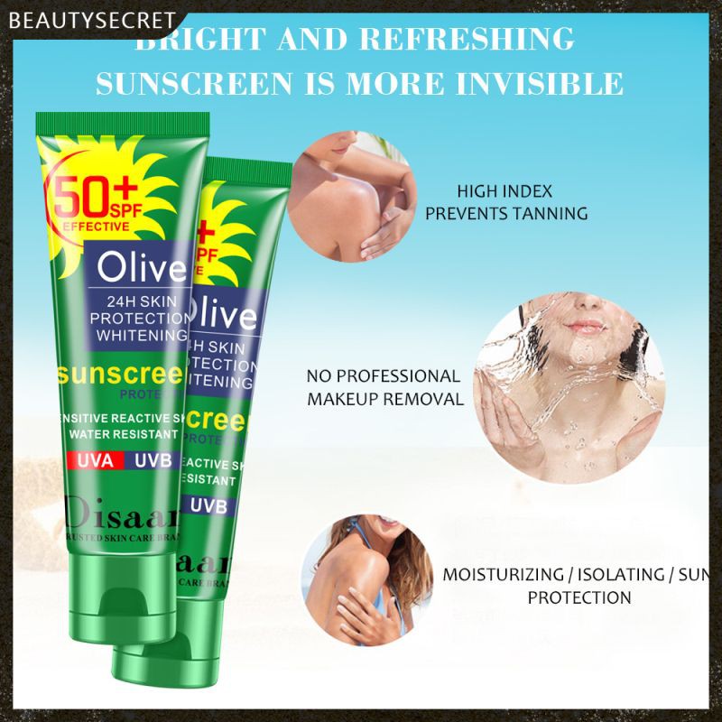 SPF 50+ Facial Body Sunscreen Whitening Sunblock Cream Oil-Control Moisturizing Olive Oil Skin Protective Cream