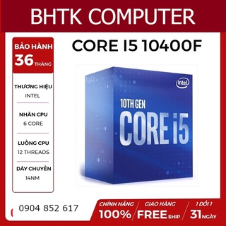 Mua  CHIP FULL BOX  CPU Intel Core i5-10400F - Socket Intel LGA 1200 hiệu suất đỉnh cao hiệu năng vô đối BH 36 tháng