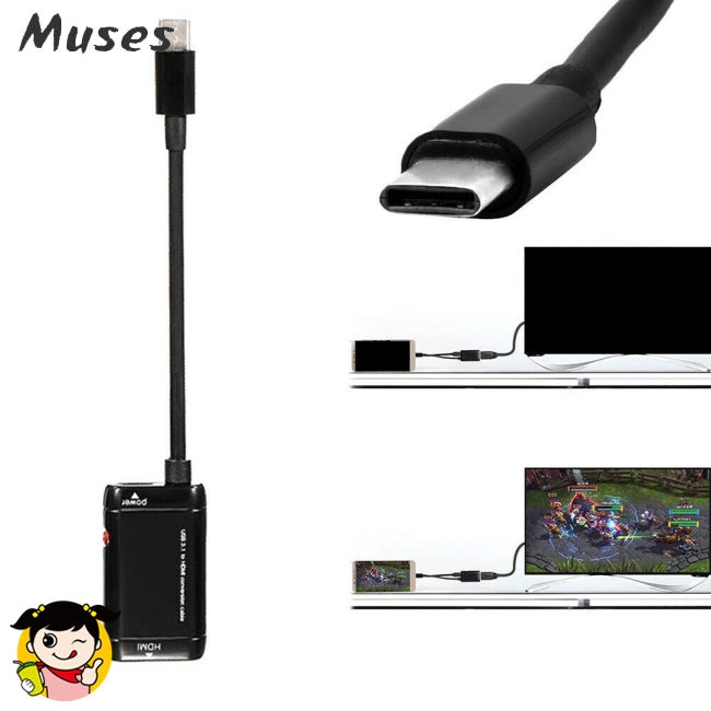 Muse07 Dây chuyển đổi Type C USB-C sang HDMI cho Samsung Galaxy S8/S9 Plus/Note 8/Macbook