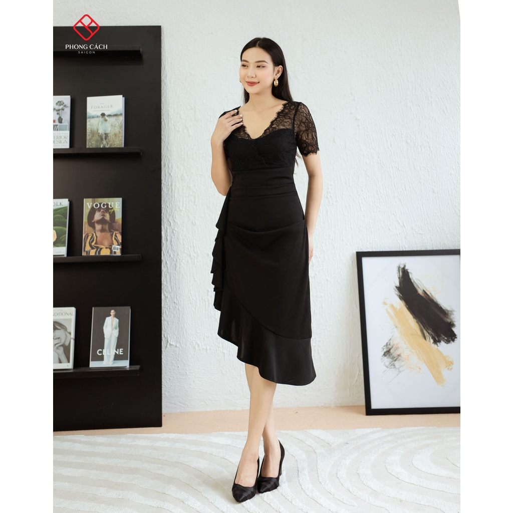 Đầm body đuôi cá phối ren SD1377 Phong Cách SAIGON