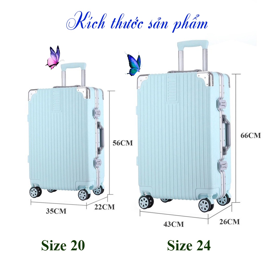 Vali Khung Nhôm Khóa Sập Bamozo Size 20/24/28 Inch Vali Du Lịch Cao Cấp Chống Vỡ Tuyệt Đối Bảo Hành 5 Năm