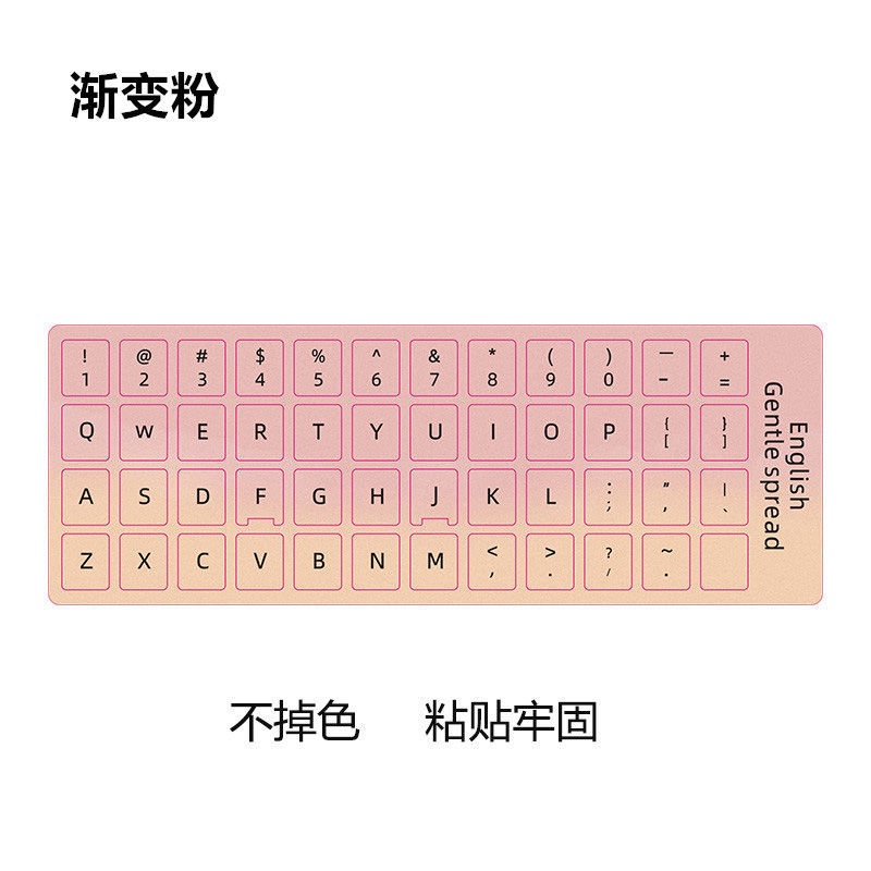 Miếng Dán Nút Bàn Phím Laptop / Máy Tính Vẽ Chữ Tiếng Anh Màu Sắc Macaron Xinh Xắn