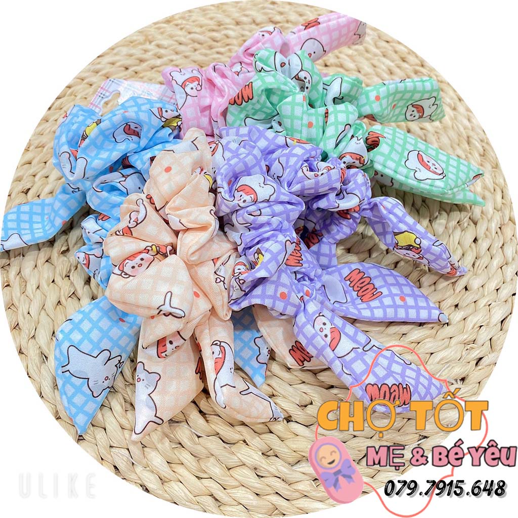 Dây thun cột tóc đuôi ngựa màu sắc cho bé gái siêu cưng không đau tóc