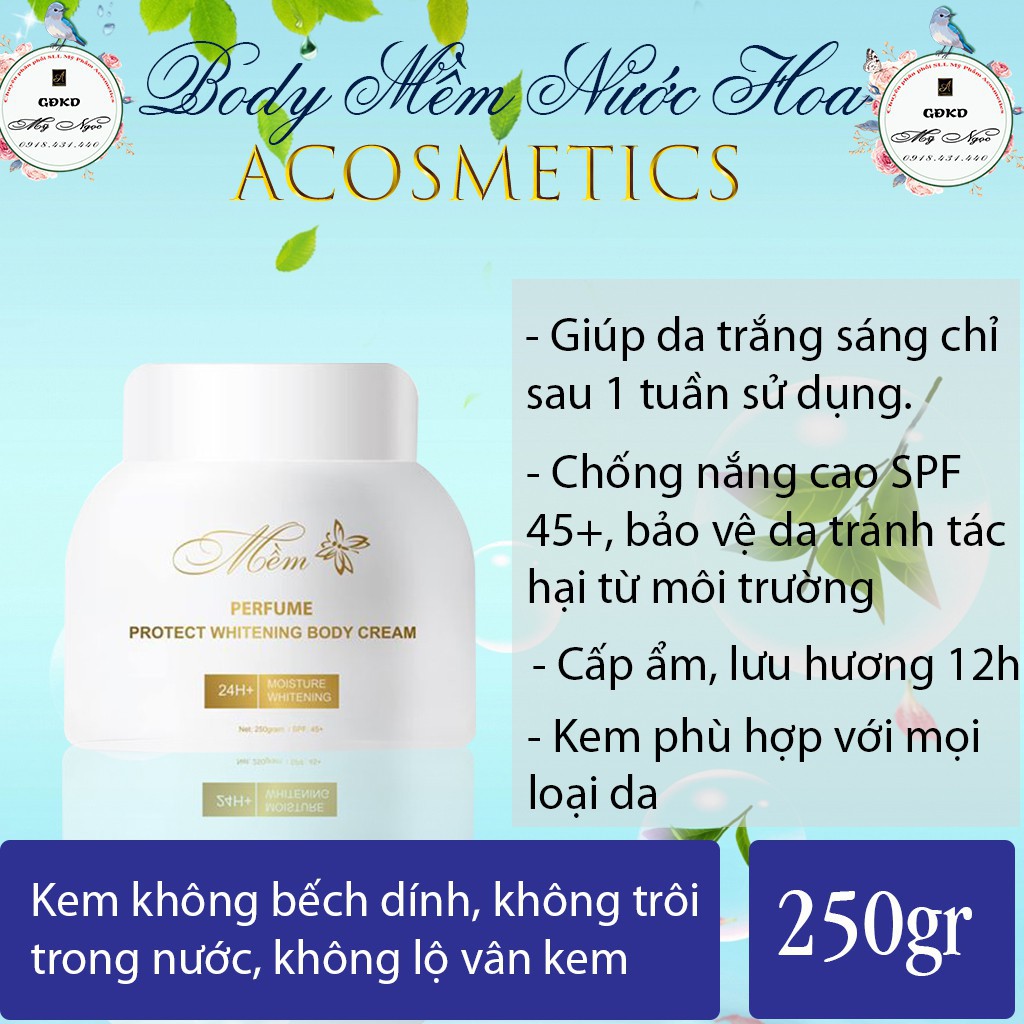 Kem Body Mềm FREE SHIP Kem dưỡng trắng da toàn thân, giúp da trắng sáng - mềm mịn sau 7 ngày