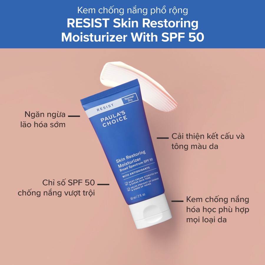 Kem dưỡng Paula's Choice Resist Skin Restoring Moisturizer SPF 50 60ml