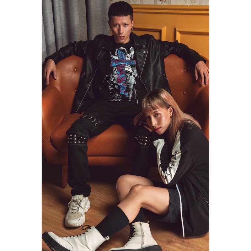 Áo phông t-shirt unisex MIKENCO Helen Angel .Tay lỡ  hình thánh giá , nam nữ chất cotton