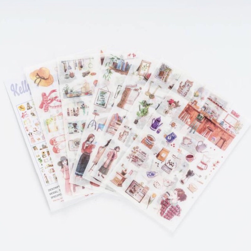 Sticker hình dán đồ dùng nhà bếp trang trí sổ Bullet Journal