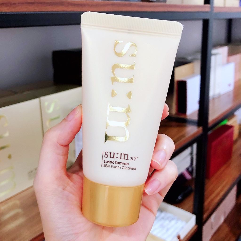 Sữa rửa mặt chiết xuất vàng 24k Sum Losec tái sinh da chống hóa - Su:m37 Losec Summa Elixir Foam Cleanser 60ml