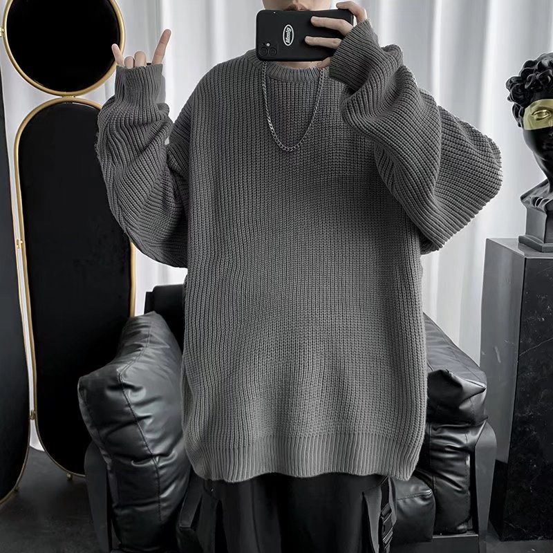 Áo sweater tay dài cổ tròn màu sắc đơn giản phong cách Hàn Quốc thời trang năng động cho nam