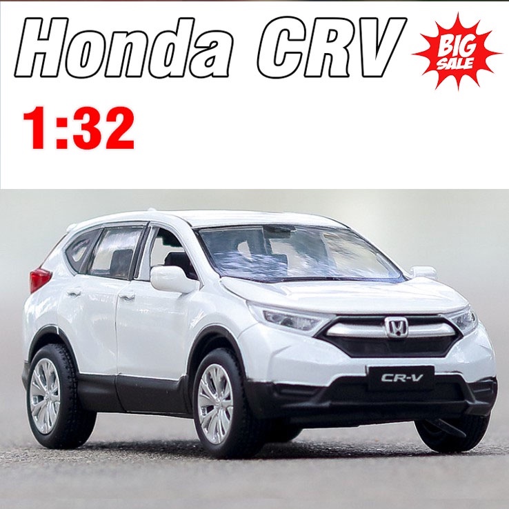 Xe mô hình ô tô HONDA CRV tỉ lệ 1:32, vỏ kim loại đồ chơi trẻ em xe chạy cót bằng sắt có âm thanh và đèn led khi mở cửa