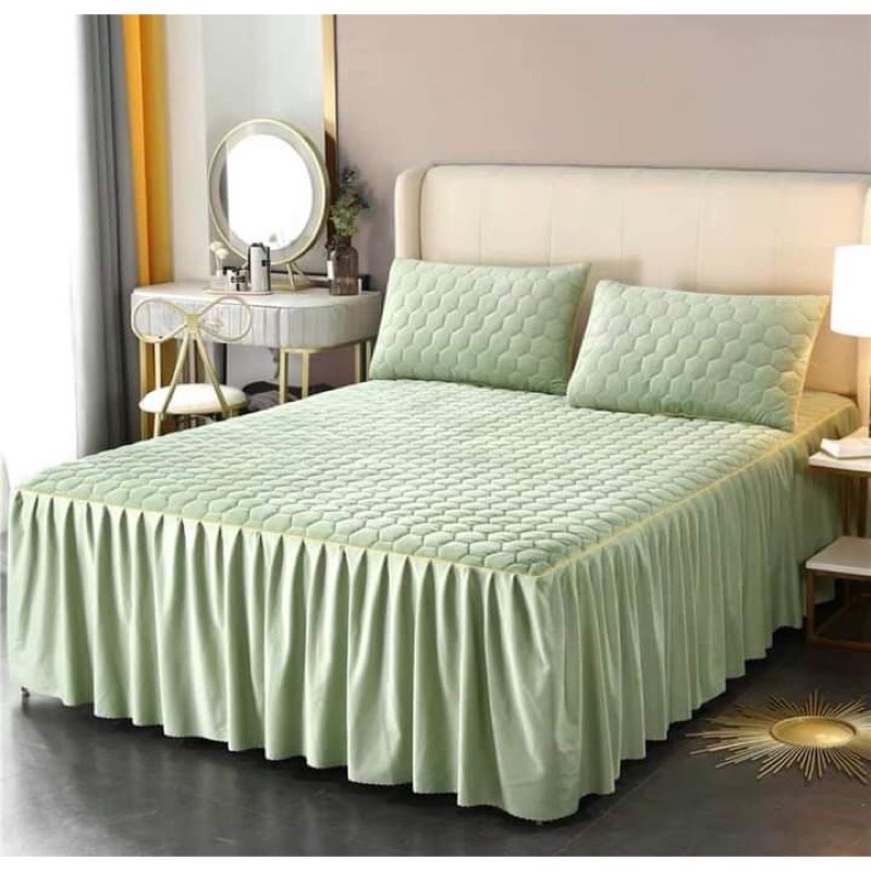 SÉT GA GỐI NỈ PHỦ TRẦN TRÁM MẪU MỚI 2021