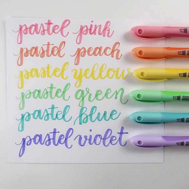 [Ship hoả tốc] Pastel Liner - Bộ bút đánh dấu màu pastel Marvy 8000-6P - ByLy Store