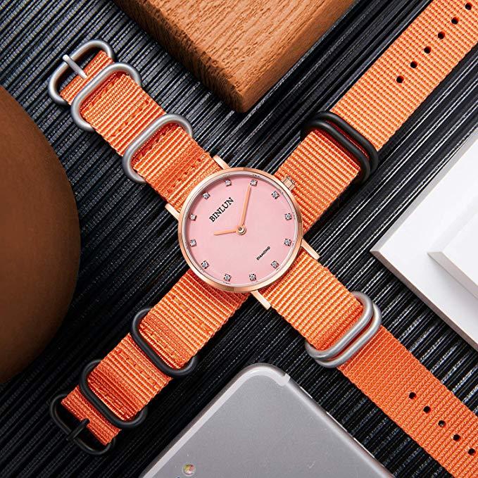 Dây Đeo Đồng Hồ 20mm 24mm 18mm Màu Cam Chất Liệu Nylon